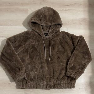 Truth By Republic Cozy Brown Faux Fur Hoodie Womens size S/P